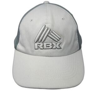 RBX Baseball Cap White Gray One Size Athletic Mesh Strapback Embroidered Logo